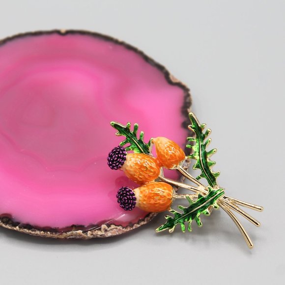 Thistle plant nature fun colorful pin brooch - Picture 2 of 6